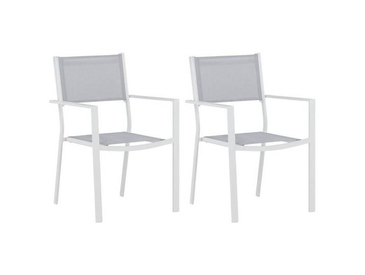 Gardenson Stapelsessel, Weiß, Metall, eckig, 56.5x88x61 cm, stapelbar, Gartenmöbel, Balkonmöbel, Balkonstühle