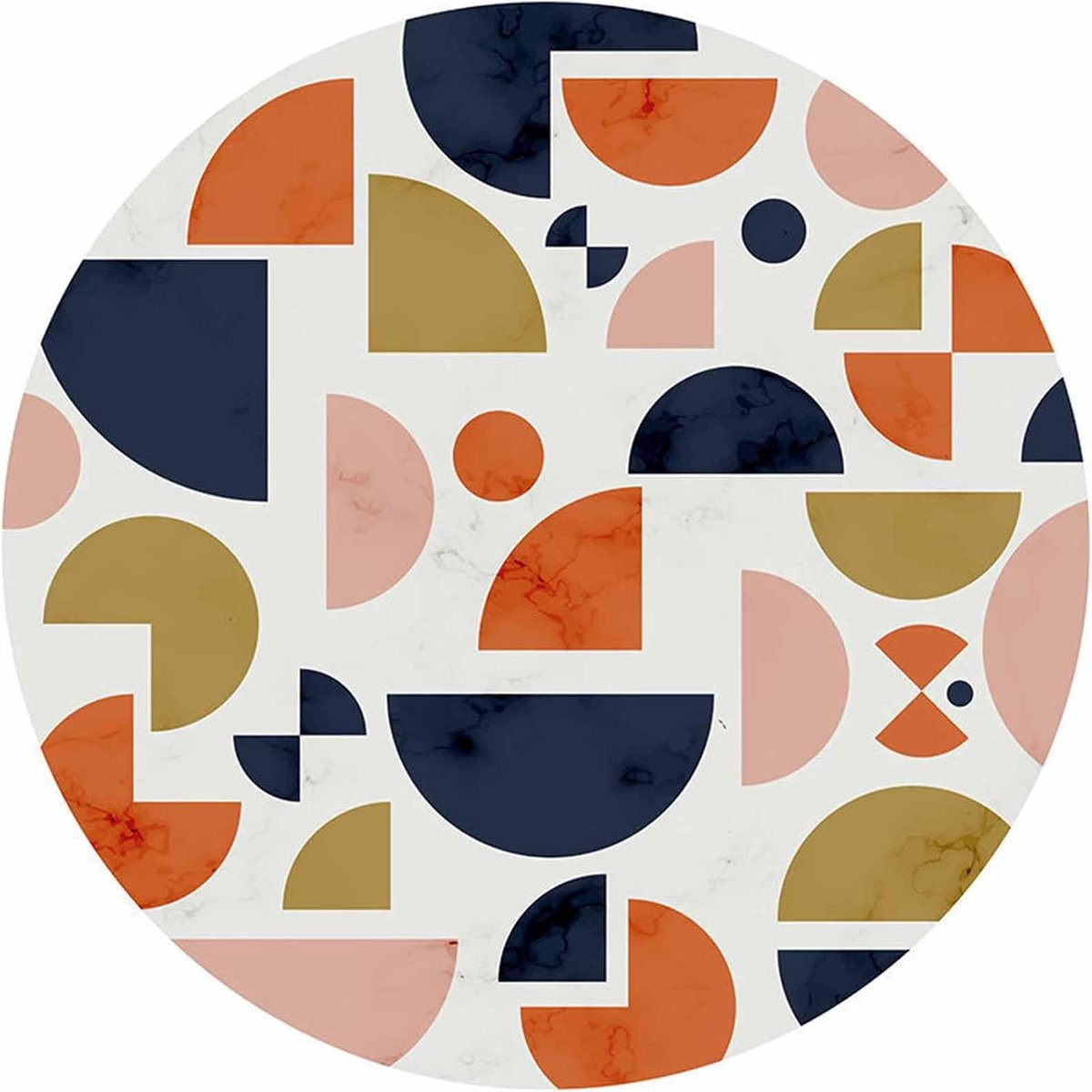 Rond Patchwork Vloerkleed Multicolor met Antislip Onderkant