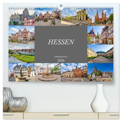 Hessen Impressionen (hochwertiger Premium Wandkalender 2026 DIN A2 quer), Kunstdruck in Hochglanz