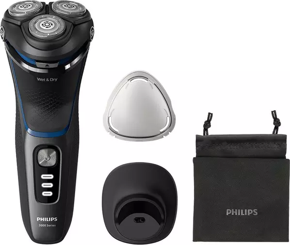 Philips Series 3000 S3344/13 Wet & Dry Rotary Shaver - Dark Moon, New