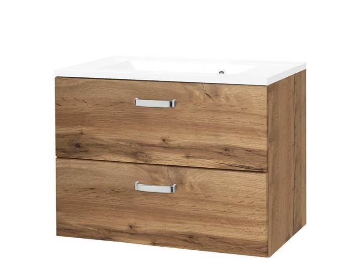Meuble vasque I 70cm Marron/Imitation chêne wotan