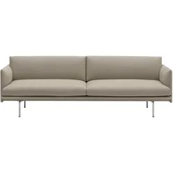 Muuto Outline Sofa 3-Sitzer, ecriture 240 / polished aluminium