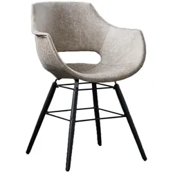 STUHL ZAJA Beige Microfaser