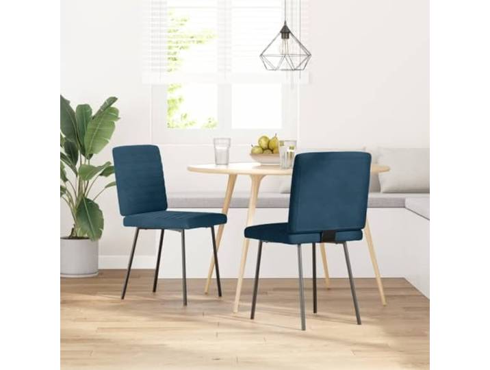 UYPTERF Esszimmerstühle 2 STK. Blau Samt Samtbezug,Metall und Holz,Schaumstofffüllung,Esszimmer,Wohnzimmer,Gästezimmer,schlichtes Design