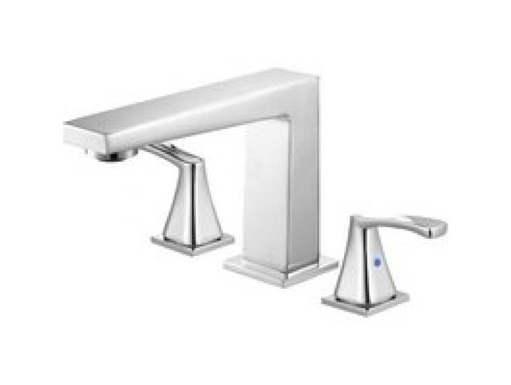 VEVOR römische Badewannenarmatur Wannenarmaturen-Set mit 3 Löchern & 2 Griffen, Badewannenhahn aus Edelstahl für die Deckmontage zum Baden von Erwachsen Silberfarben