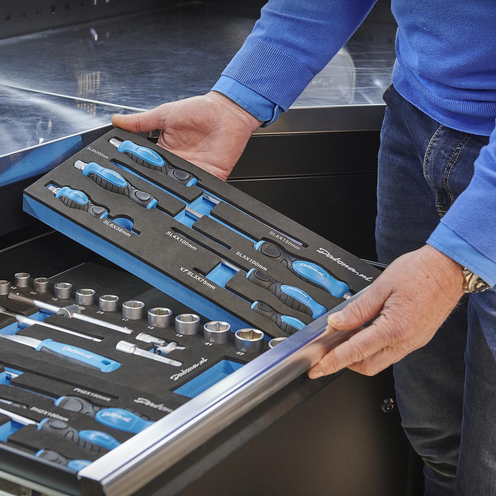 Datona 6-delige platte schroevendraaierset in softmodule