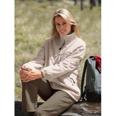 Fleecejacke CLASSIC, Damen, Gr. 44/46, beige (natur), 100% Polyester, unifarben, Jacken Fleecejacke