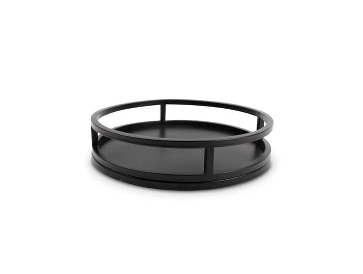 Plateau de service noir en métaux 29,5xh7cm