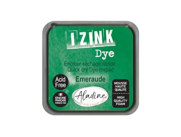 Aladine - Izink Dye Inkt Groen - Sneldrogende inkt voor Stempels en Sjablonen - Scrapbooking en Creative Carterie - Franse inkt - Maat M - 5 x 5 cm - Smaragdgroen