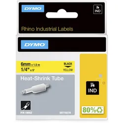 DYMO® Original IND-Heißschrumpfschlauch für Rhino, Polyolefin, schwarz auf gelb