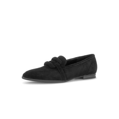 Slipper GABOR, Damen, Gr. 37, schwarz, Ziegenveloursleder, Schuhe Slipper, Blockabsatz, Pumps, Businessschuh mit eleganter Zierspange, G-Weite