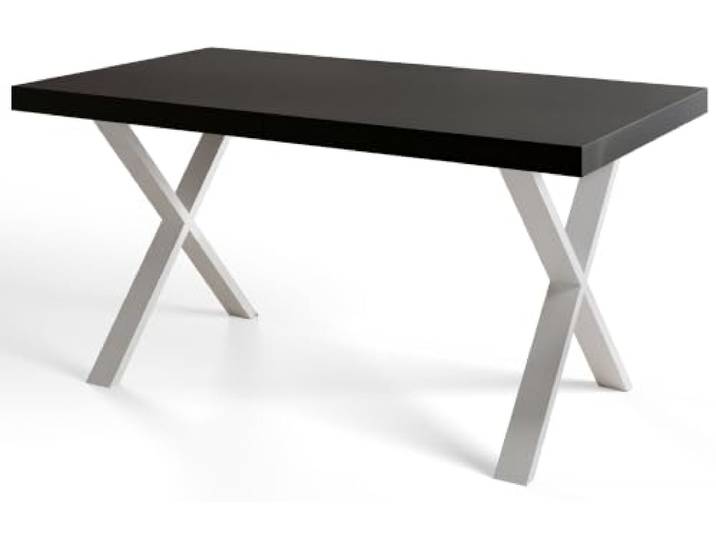 AlpiMeble Rechteckiger Esstisch, Stabile Metallbeine, 160x90 cm, Schwarz Moderner Wohnzimmertisch, Küchentisch und Esszimmertisch, Tisch mit stabile Konstruktion, Kollektion Loft X