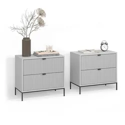 NACHTTISCHE Aterno Grau 2er Set