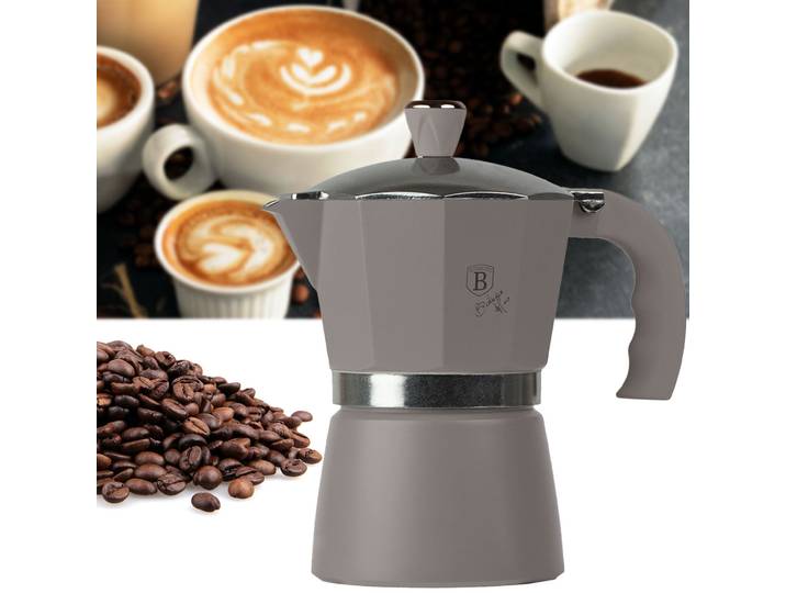 Design Espressokocher für 3 Portionen, taupe