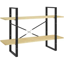 vidaXL Bücherregal 2 Böden 100x30x70 cm Massivholz Kiefer