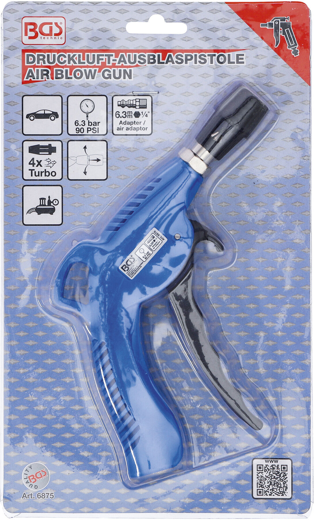 BGS Druckluft-Ausblaspistole 6875, mit Turbo Venturidüse ; BGS technic)