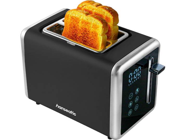 HANSEATIC Toaster HT9007BD, mit Brötchenaufsatz , schwarz, B:16cm H:19cm T:28cm, Toaster, inkl. 3 Jahre Herstellergarantie, Toaster