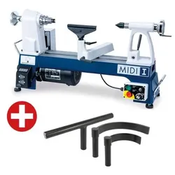 Drechselmeister MIDI 1 Tischdrechselbank inkl. BASIC LINE Handauflagen 3er SET