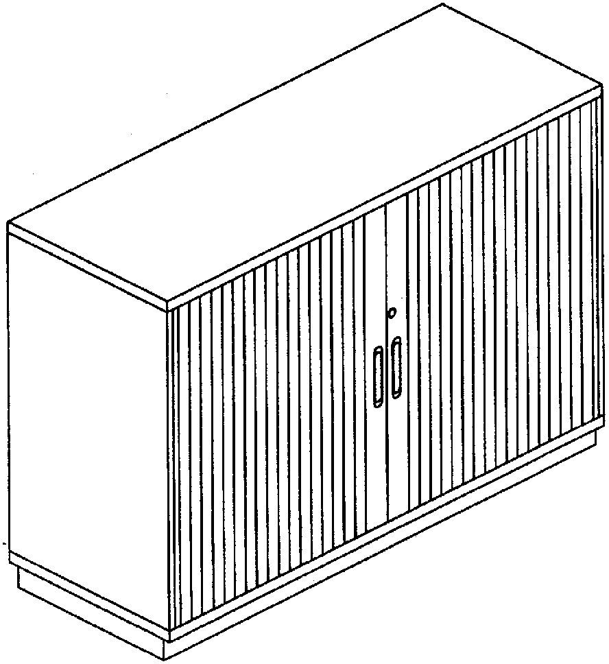 P12 - Querrollladenschrank, 1 Fachboden, 2 Ordnerhöhen, HxBxT 781 x 1200 x 442 mm eurokraft pro