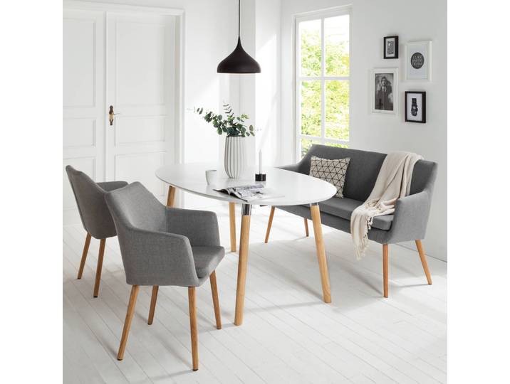 Küchensofa 159 x 86 x 56cm Grau/Granit Webstoff Cors: Granit