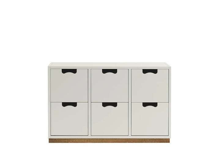 Asplund Commode Snö B2 white, support en chêne