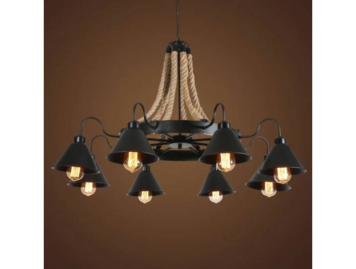 Lustre en fer forgé de style industriel rétro américain, lustre de café, pot chaud, restaurant et bar, loft