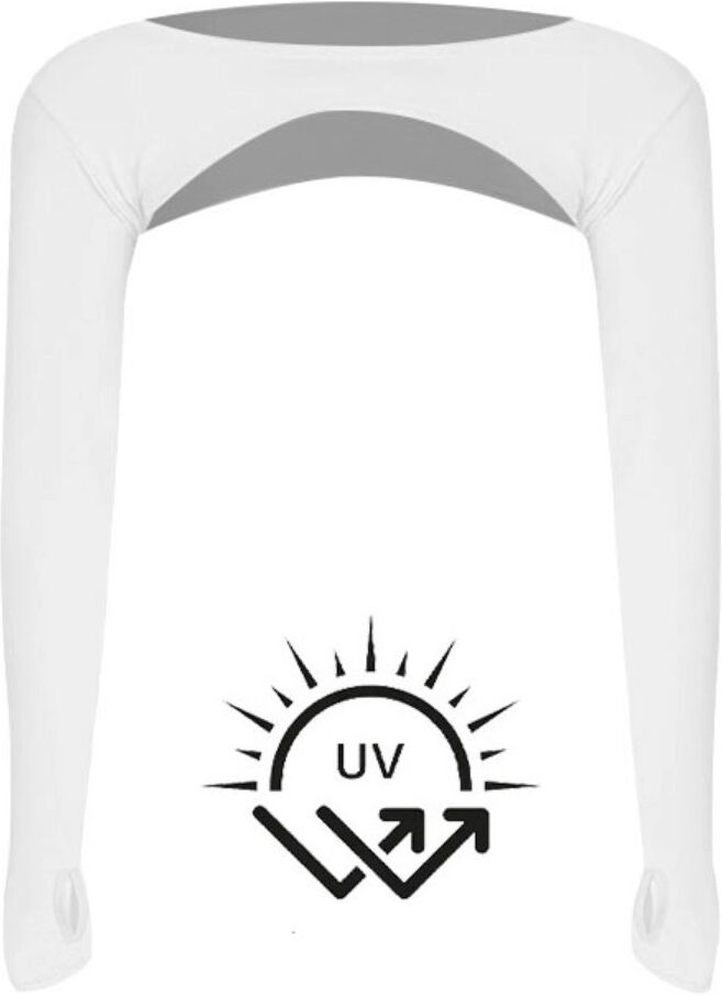 INF Aufgewerteter Sonnenschutz-Schal 2er-Set — UV-Schutz, atmungsaktives Polyester-Spandex, leicht, wind- und staubabweisend Weiß