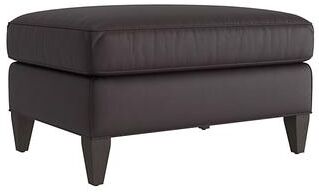Cameron Leather Ottoman - Espresso Leather, Espresso Sierra - Ballard Designs