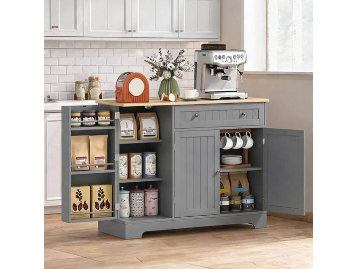 Buffet Bahut Enfilade en MDF Gris 105 x 40 x 83 cm