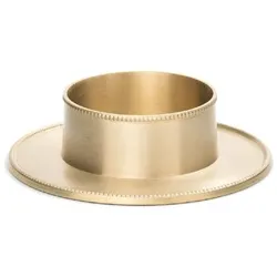 Kerzenleuchter Gold satiniert "feiner Perlrand" für Kerzen Ø 50 mm