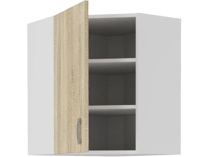 SARA Meuble haut d'angle - Décor chêne sonoma - L59xP59xH71 5 cm