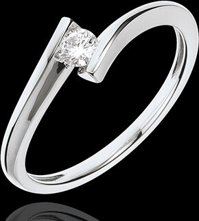 Edenly SolitÃ¤rring Kostbarer Kokon - Mondfinsternis - WeiÃŸgold - 18 Karat