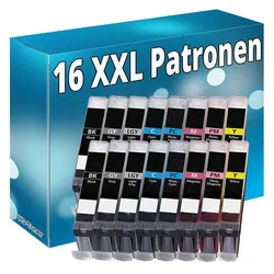 Druckfuxx, Druckerpatrone, 16 Drucker Patronen für Canon CLI-65 PIXMA PRO 200 Tintenpatronen Mult