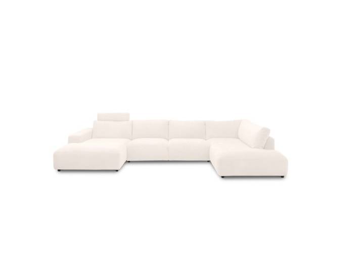 Musterring Lucia Wohnlandschaft mit Bezug in Cord und optionaler Kopfstütze - Cord snow - inkl. Kopfstütze - links Modern, Zeitlos