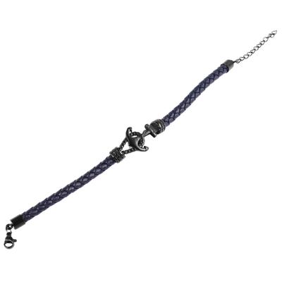 Armband ADELIA´S "Armband aus Leder 19 cm", blau, Armbänder, Damen, 19cm, Leder, Armband, Ideal zum Verschenken – schlicht und stilvoll