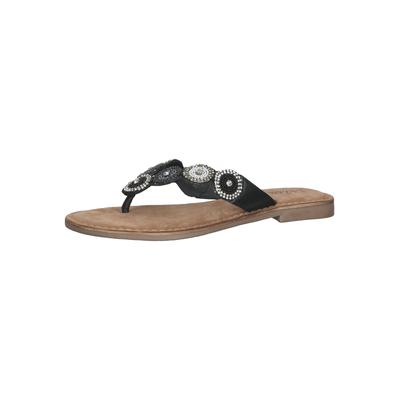 Zehentrenner LAZAMANI "Lazamani Zehensteg Leder", Damen, Gr. 37, schwarz, Leder, Schuhe Zehentrenner