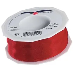 PRÄSENT Geschenkband Lyon 40 mm x 25 m rot