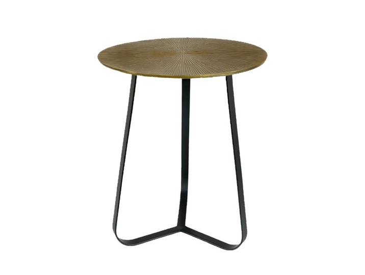 Bout de canapé doré vintage sur trépied d40 cm