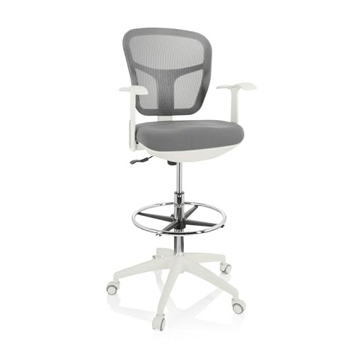 hjh OFFICE TOP WORK 108 W werkstoel grijs stof/netstof