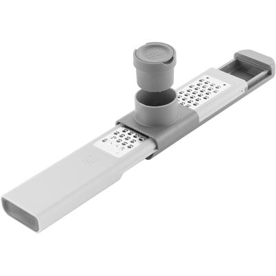 Küchenreibe ZWILLING "Feinreibe mit Zwei-Wege-Reibtechnologie", grau, B:5cm L:27cm T:5cm, Edelstahl 18/10, Küchenreiben, 3-in-1-Multifunktionsreibe, mit Auffangbehälter und Fingerschutz