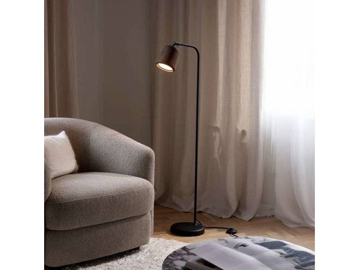 Material Stehleuchte Smoked Oak - New Works - Wohnzimmer - Modern - Holz - Einflammig