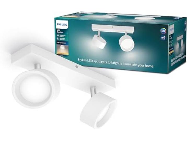 Philips\, spot Bracia 2x5.5W\, blanc chaud 2700K\, Blanc