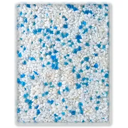 Terralith Farbmuster Glassteinteppich -Vetro Mare Blu / Bianco-, Körnung: mittel (3-6 mm)