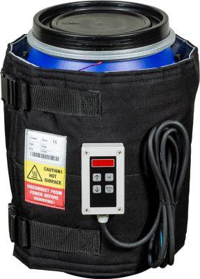 Kuhlmann Fass-Heizmanschette, digital, für 25-30 l Stahl oder Kunststofffässer, 225 W, 0-90°C, IP40, B 1200 x T 10 x H 400 mm, schwarz