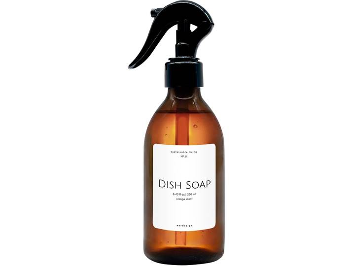 Spülmittel Orangenaroma 250ml, Weisses Etikett - Farbe: braun - Material: Wasser - 1100