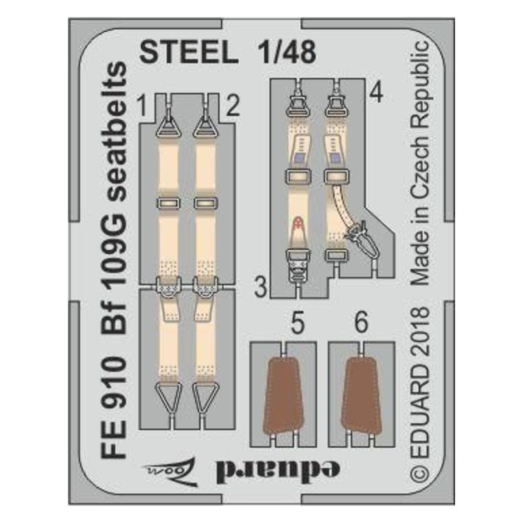 Eduard Bf 109G seatbelts STEEL for (FE910)
