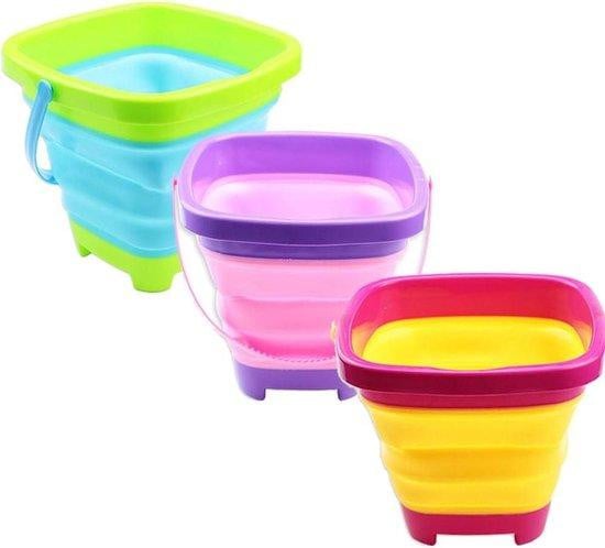 Inklapbare siliconen emmer voor kinderen, multicolor