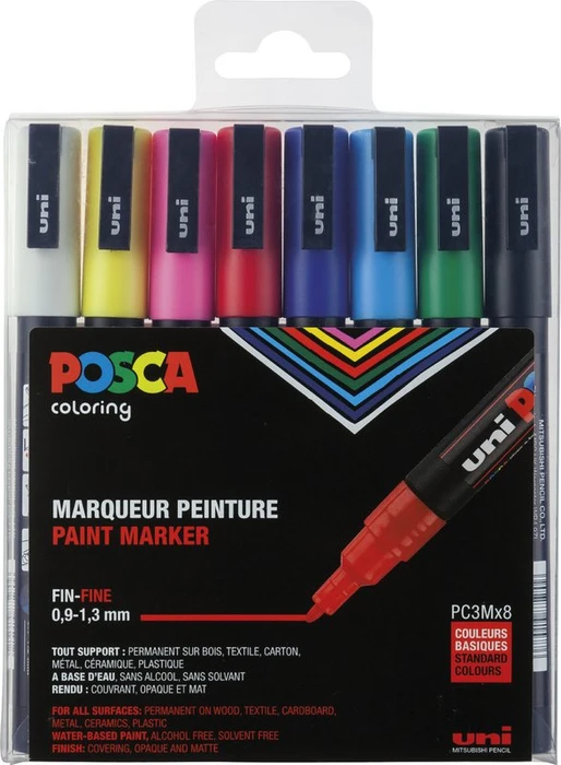 Posca Marker UNI PC-3M 8er Set Basic