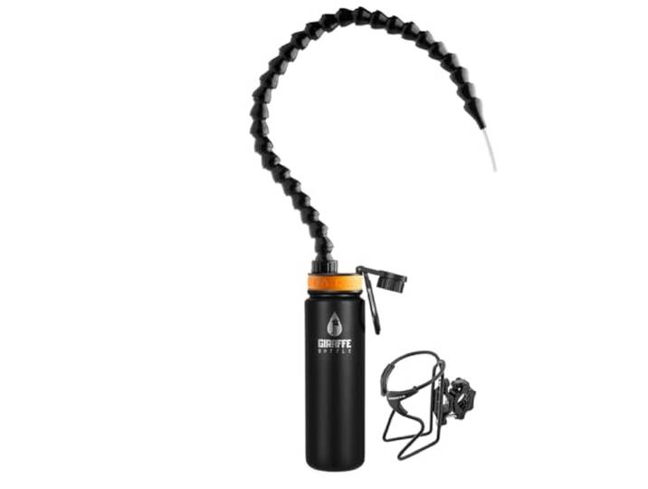 Giraffe Bottle Tower Hands Free Trinksystem, Isolierte Edelstahlflasche, mit rundem Rohr montiertem Flaschenhalter (Länge 25 in / 63 cm)