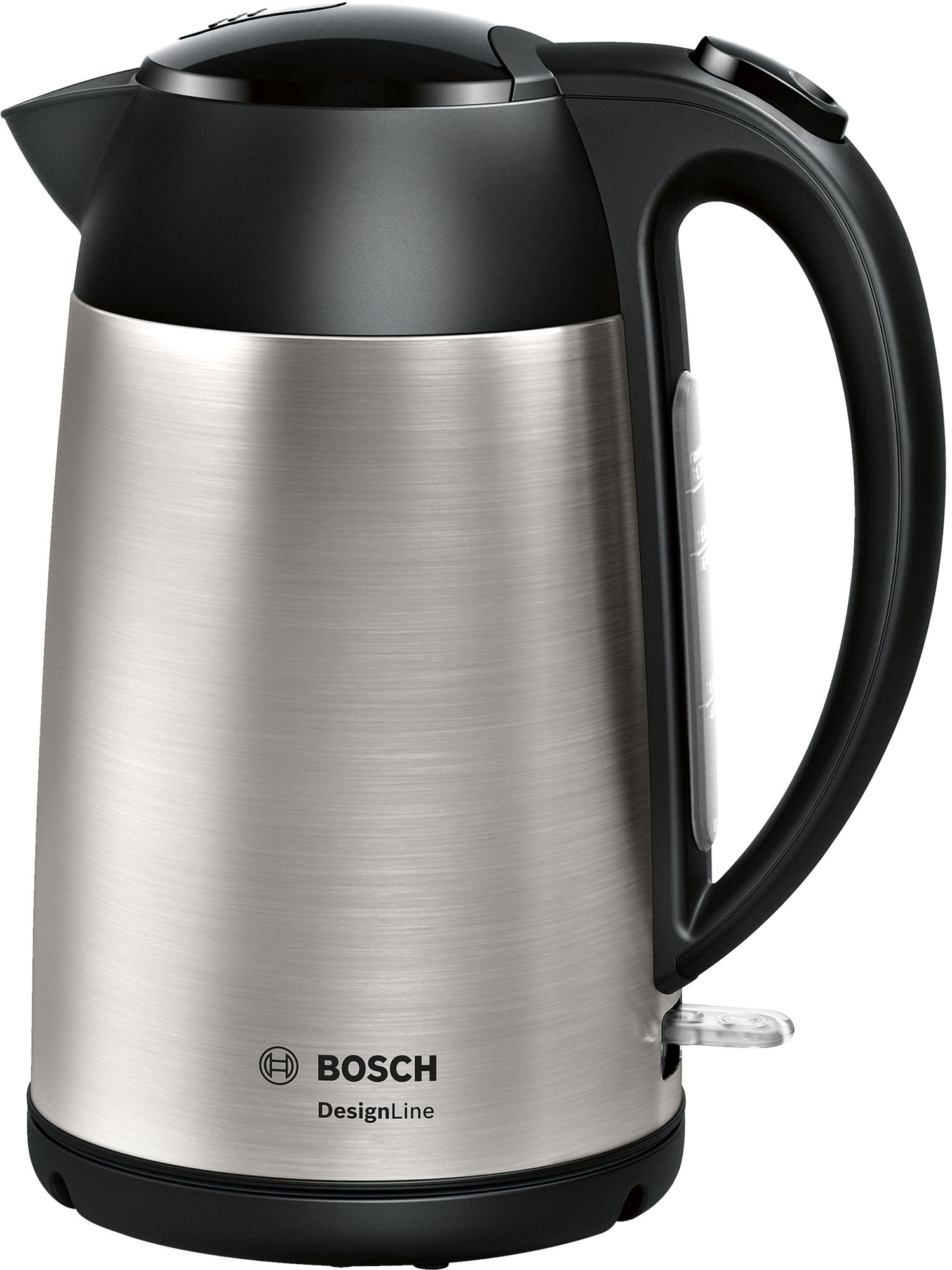 Bosch TWK3P420 Wasserkocher, DesignLine, kabellos 1,7 l, 2.400 W, edelstahl